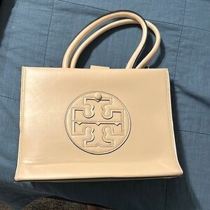 Tory Burch Beige Leather Tote Bag